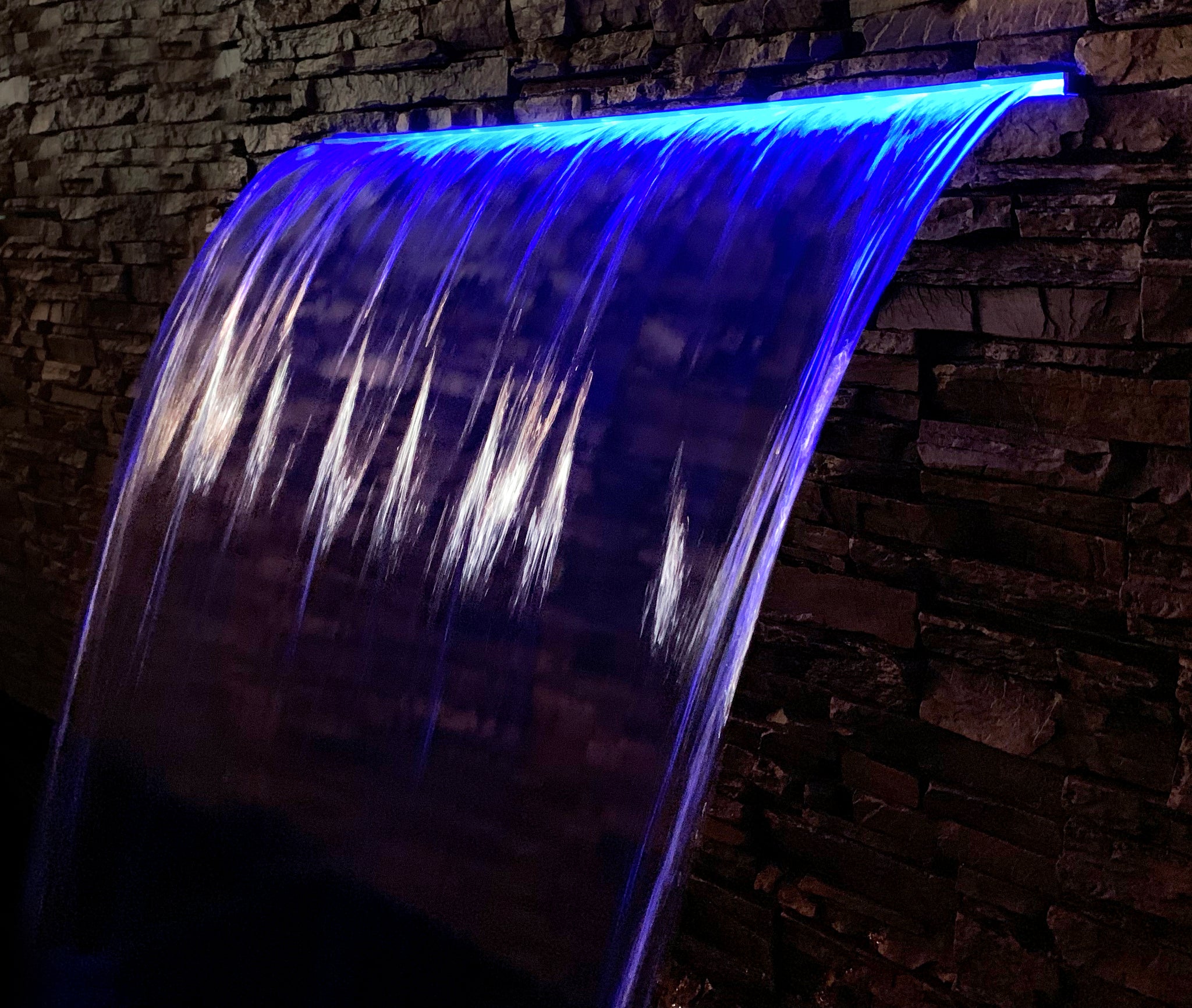Pool-Care App-Controlled Multi-Color LED Spillway