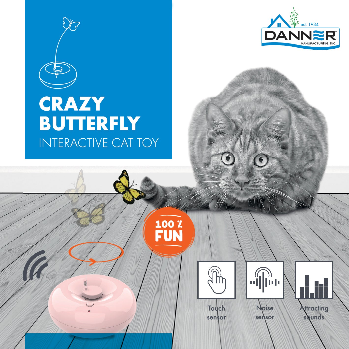 Crazy Butterfly Interactive Cat Toy