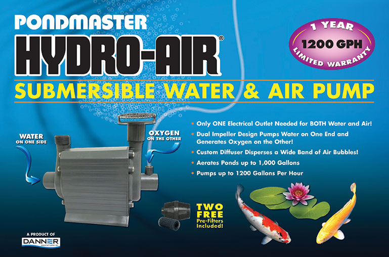  Danner Manufacturing, Inc., Supreme 250 GPH Hydro-Mag,  Recirculating Water & Air Pump with Venturi, 40122 : Pond Water Pumps :  Patio, Lawn & Garden