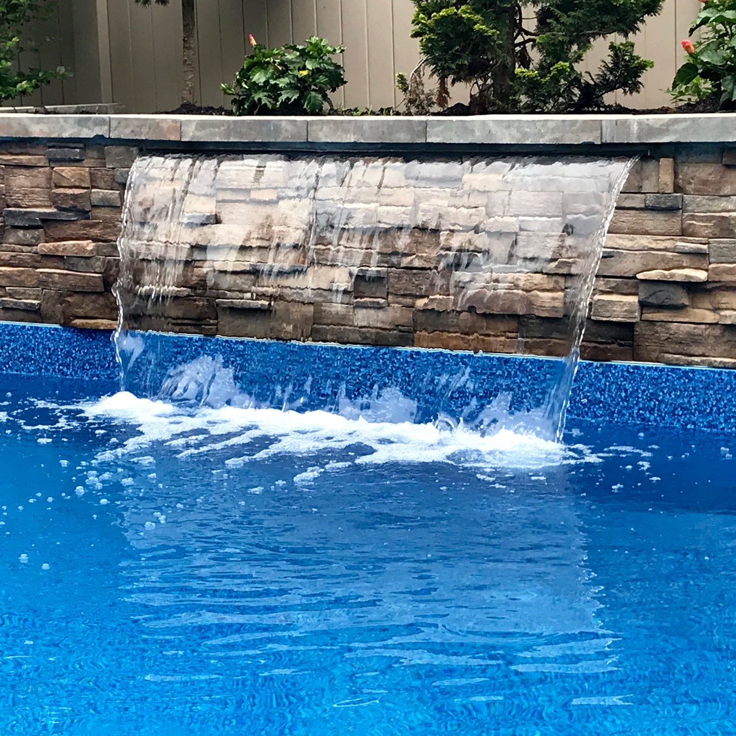 Pool-Care App-Controlled Multi-Color LED Spillway